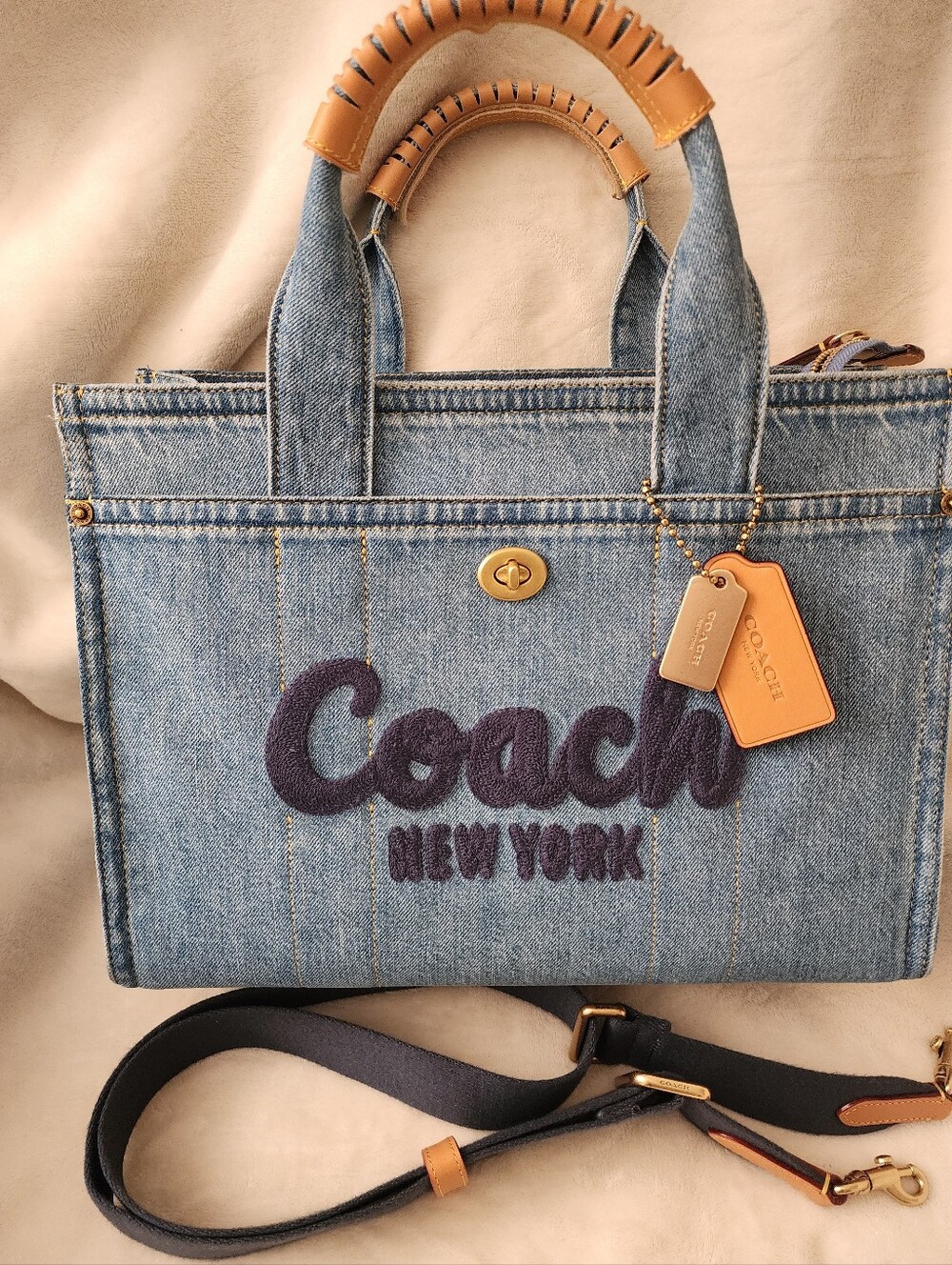 Coach Denim Cargo Tote